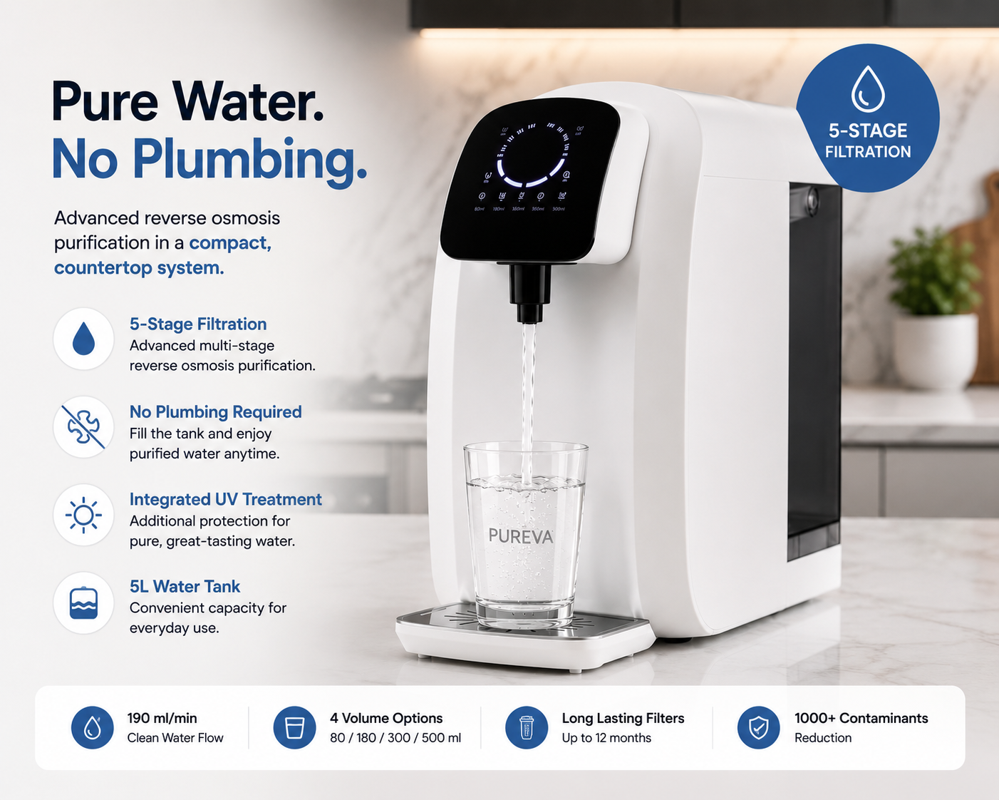 Pureva Countertop Reverse Osmosis Water Purifier